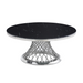 Table basse Deluxe Chrome plateau en verre marbré d100 cm marbré noir