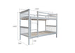 LIT SUPERPOSE BATNA EN BOIS 1+1 BLANC 90X190cm - image 2