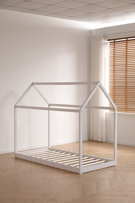 Lit cabane ROBINSON en bois 90x190 cm avec sommier intégré - image 3