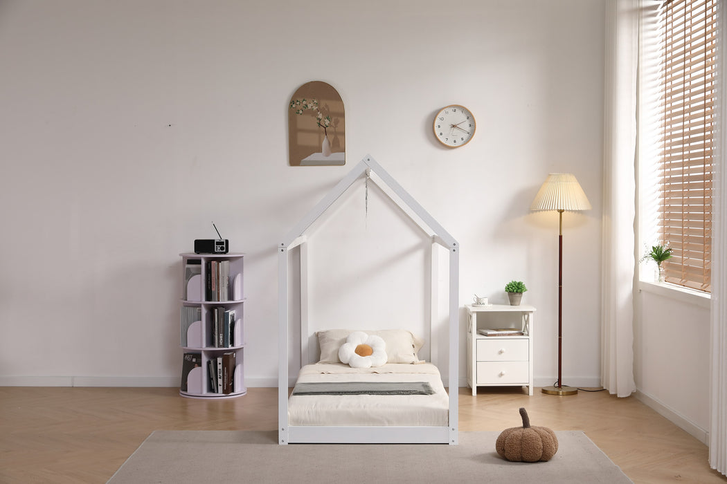 Lit cabane ROBINSON en bois 90x190 cm avec sommier intégré - image 5
