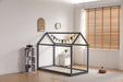 Lit cabane ROBINSON en bois 90x190 cm avec sommier intégré - image 3