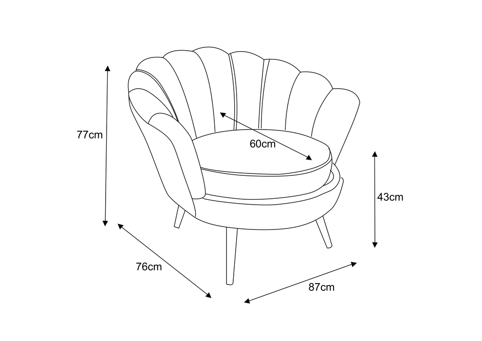 Fauteuil NYMPHEA chrome en velours vert