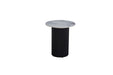 GUERIDON VALMY PIEDS NOIR PLATEAU CERAMIQUE MARBRE BLANC 50x55cm - image 1