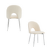 Chaise TEDDY Chrome velours doudou beige