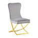 Chaise GABRIELLE Gold Velours Capitonné gris
