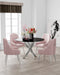 CHAISE LUXURY CHROME VELOURS ROSE