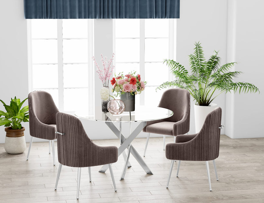 CHAISE LUXURY CHROME VELOURS MOKA