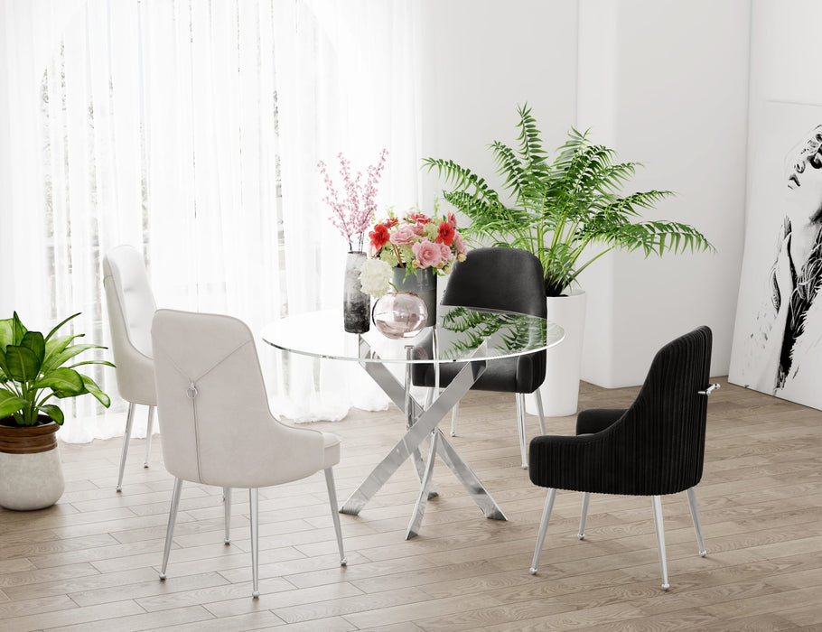 CHAISE LUXURY CHROME VELOURS  NOIR