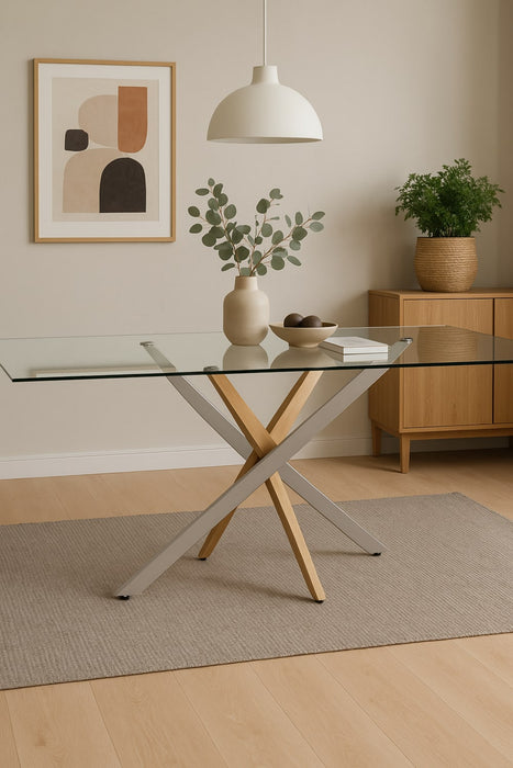 Table à manger JESSICA Gold Chrome transparent - image 1