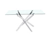 TABLE REPAS JESSICA RECTANGLE CHROME VERRE TRANSPARENT 150x90cm - image 1