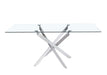 Table Repas JESSICA XXL Chrome et plateau en verre 180 cm 6 à 8 couverts - image 3