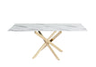 Table Repas JESSICA XXL Gold et plateau en verre 180 cm 6 à 8 couverts - image 2
