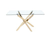 Table Repas JESSICA XXL Gold et plateau en verre 180 cm 6 à 8 couverts - image 2