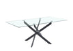 Table Repas JESSICA Métal noir et plateau en verre 150 cm 4 à 6 couverts - image 4