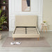 LIT DOUBLE SQUARE PIED BOIS SIMILICUIR BEIGE 140X190CM - image 1