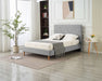 LIT DOUBLE SQUARE PIED BOIS SIMILICUIR GRIS 140X190CM - image 5