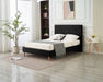 LIT DOUBLE SQUARE PIED BOIS SIMILICUIR NOIR 140X190CM - image 5