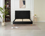 LIT DOUBLE SQUARE PIED BOIS SIMILICUIR NOIR 140X190CM - image 1