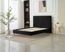 LIT DOUBLE SQUARE PIED BOIS SIMILICUIR NOIR 140X190CM - image 2