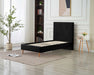 LIT SIMPLE SQUARE PIED BOIS SIMILICUIR NOIR 90X190CM - image 2