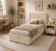 LIT COFFRE CAMILLE en velours beige 90X190CM - image 1