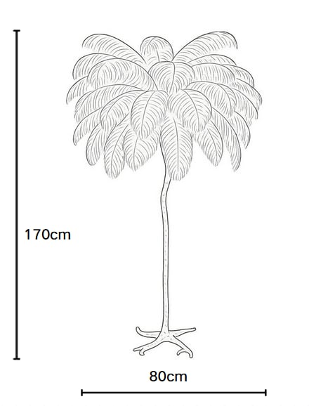 LAMPADAIRE VELONA PLUME D'AUTRUCHE BLANC 4 AMPOULES LED E14 INCLUS 12W, 220V, CLASSE IP 20 - image 2