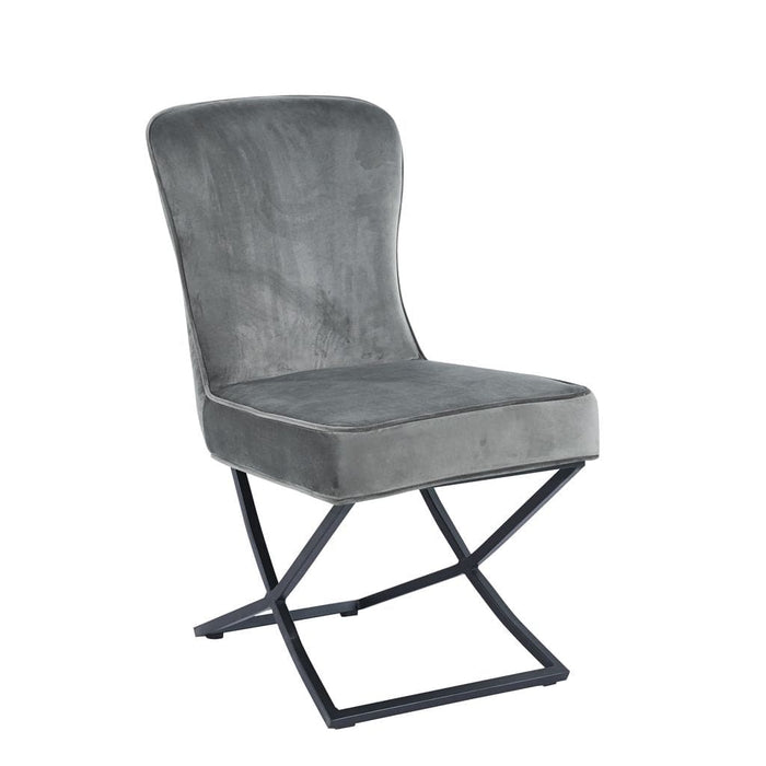 Lot de 4 chaises GABRIELLE Métal noir Velours Capitonné - image 1
