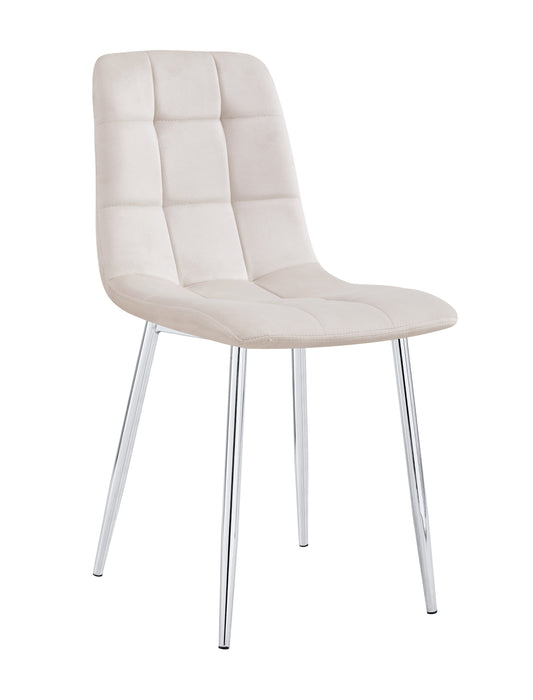 CHAISE ELISA PIED CHROME VELOURS BEIGE - image 1