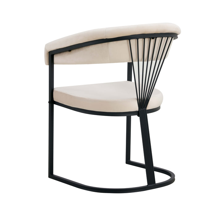 CHAISE AVEC ACCOUDOIR BRITTANY METAL NOIR VELOURS BEIGE - image 3