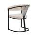 CHAISE AVEC ACCOUDOIR BRITTANY METAL NOIR VELOURS BEIGE - image 3