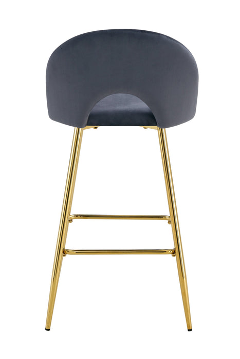 TABOURET DE BAR TEDDY PIED GOLD VELOURS ANTHRACITE - image 2