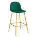 TABOURET DE BAR SCANDINAVE PIED GOLD VELOURS VERT SAPIN - image 1