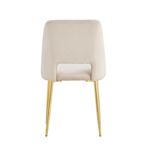 Chaise AVA Gold en Velours beige