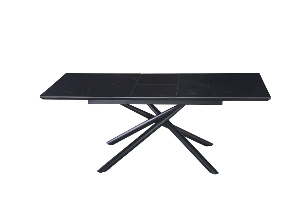 Table extensible ZEPHIR métal noir plateau Céramique Marbré noir