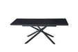 Table extensible ZEPHIR métal noir plateau Céramique Marbré noir