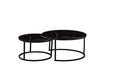 Lot de 2 tables Basses Gigogne ARTO métal noir et plateau en verre - image 1