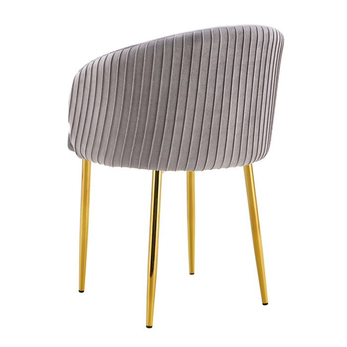 CHAISE AVEC ACCOUDOIR CARLITA GRIS PIED GOLD - image 2