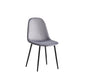 Chaise  SCANDINAVE en velours pieds métal noir anthracite