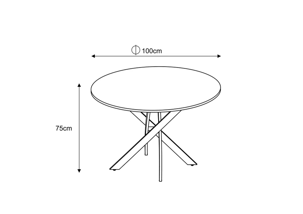 Table à manger en bois JESSICA pieds métal noir