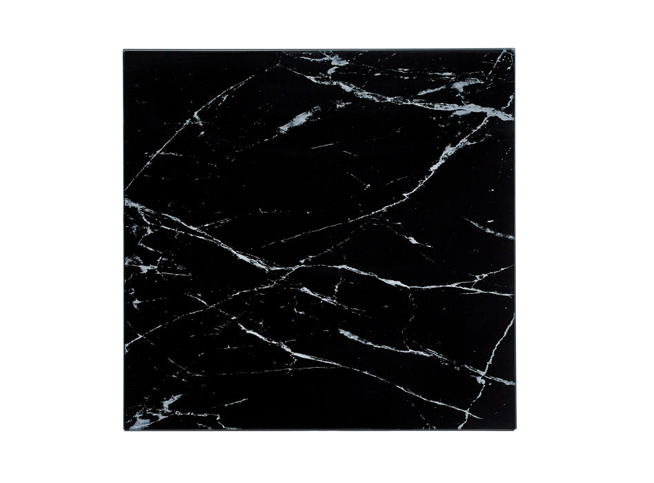 TABLE BASSE ALINA METAL NOIR VERRE MARBRE NOIR 80X80X45CM - image 3