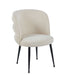 CHAISE SACHA PIEDS METAL NOIR ASSISE ECRU TISSU EFFET LIN - image 1