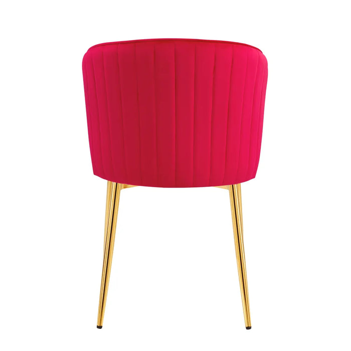 Chaise moderne DIANA gold velours fushia