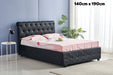 Lit 2 places 140x190 cm COCTO simili cuir sommier inclus noir