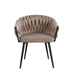 CHAISE AVEC ACCOUDOIR TRESSEE PIED METAL NOIR VELOURS TAUPE - image 1