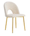 Chaise TEDDY Gold velours doudou beige