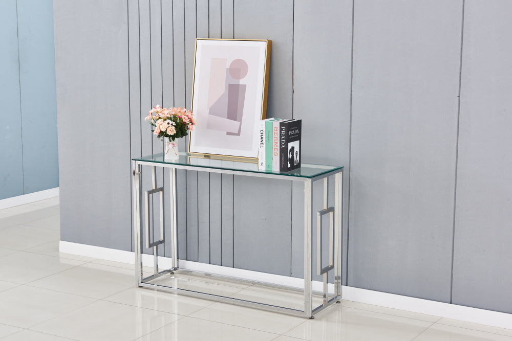 Console SOPHIE chrome transparent 120x40x78 cm 