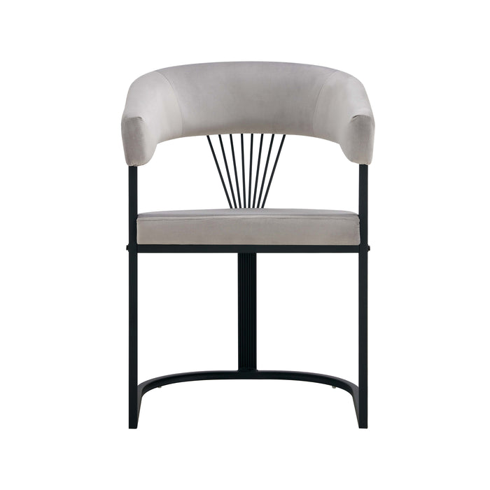 CHAISE AVEC ACCOUDOIR BRITTANY METAL NOIR VELOURS GRIS - image 2