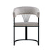 CHAISE AVEC ACCOUDOIR BRITTANY METAL NOIR VELOURS GRIS - image 2