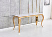 Console BAROQUE Gold plateau en verre blanc 110x50x85 cm 