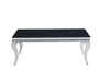 Table basse BAROQUE Chrome  120x60x45 cm marbré noir